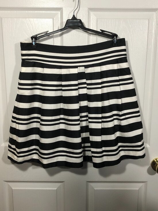 LOFT Dresses & Skirts - Loft black and white striped skirt, black/white, 12
